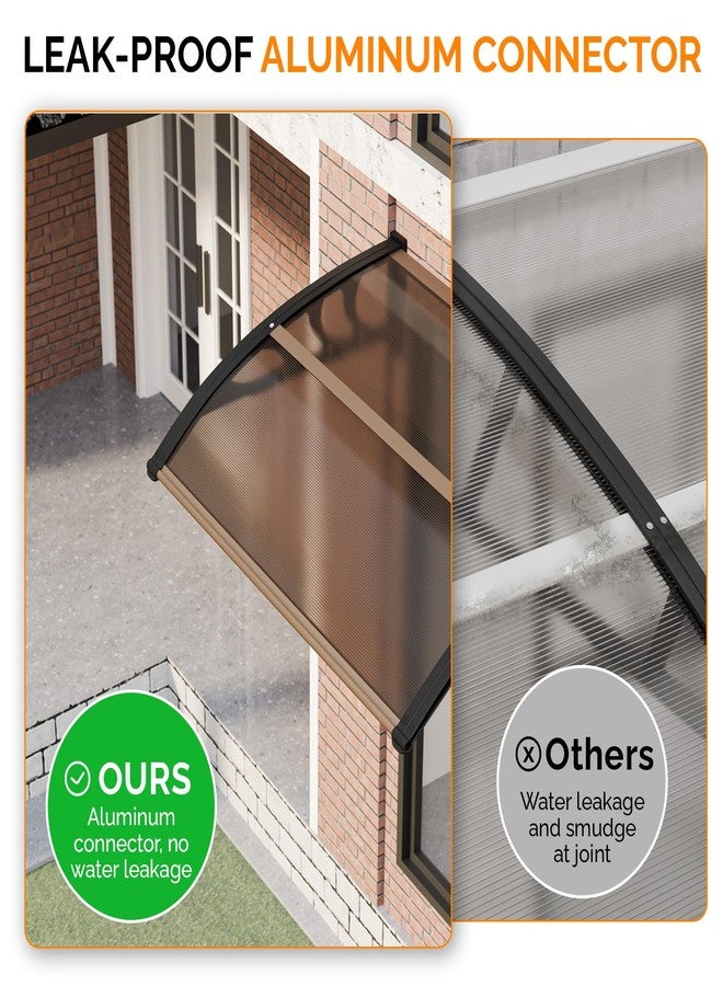 VINGLI Window Awning Door Canopy Exterior, 30" x 40" Awnings for Doors Polycarbonate Cover Patio Door Awning Rain Snow Sunlight Protection Hollow Sheet (Brown Board & Black Bracket) - Image 5