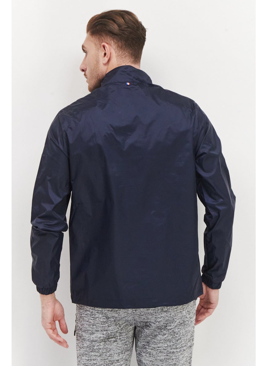 le coq sportif Men Sportswear Fit Brand Logo Training Jacket, Navy  - Image 2