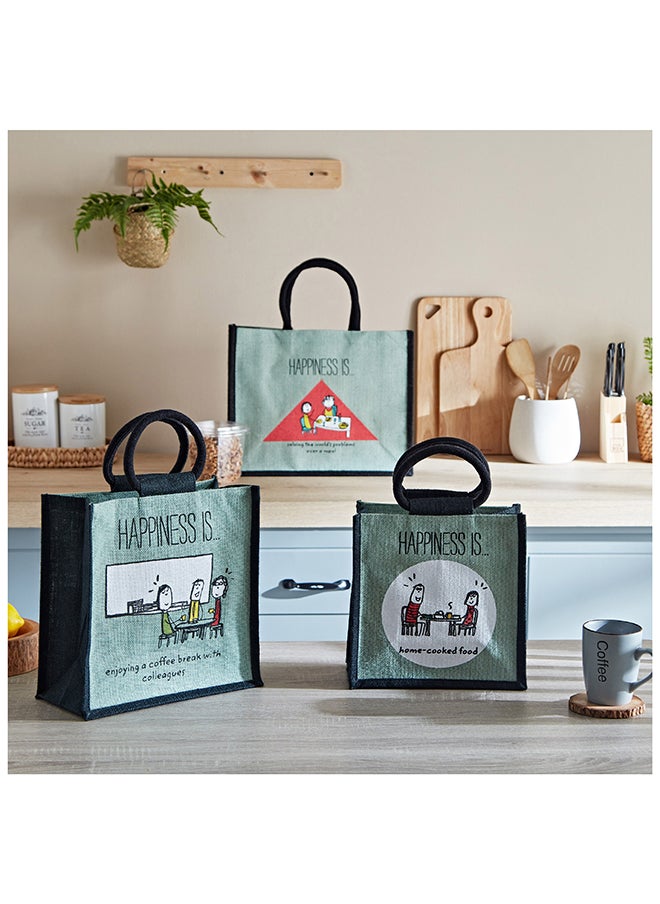 Home Box - Happiness is Print Medium Lunch Bag 25 x 36 x 15 cm - Image 1