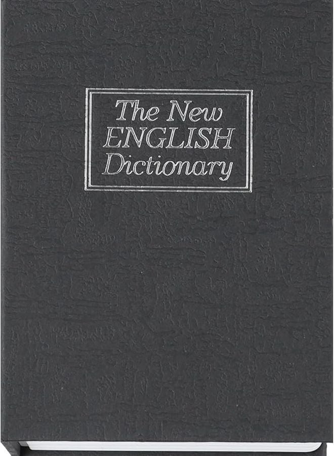 صندوق أمان للكتب بقفل مركب، تخزين آمن للمجوهرات والمفاتيح والنقود، باللون الأسود - Image 1