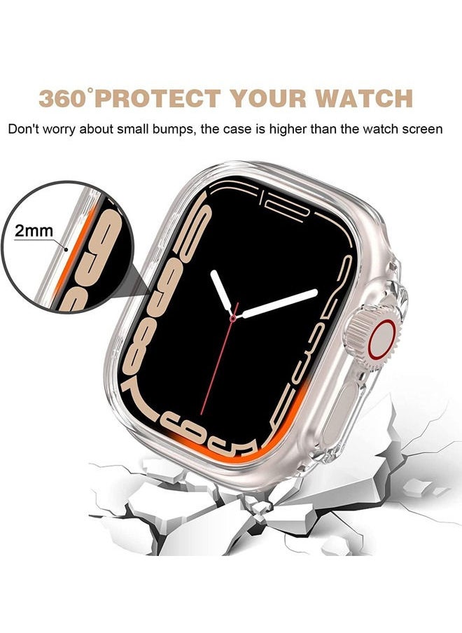 Rock Pow - Rock Pow Compatible with Apple Watch Ultra 49mm Screen Protector Case Soft Soft Plated TPU All Around Scratch-Proof Screen Protector Cover Shockproof case for Apple Watch Ultra 49mm (Clear) - Image 1