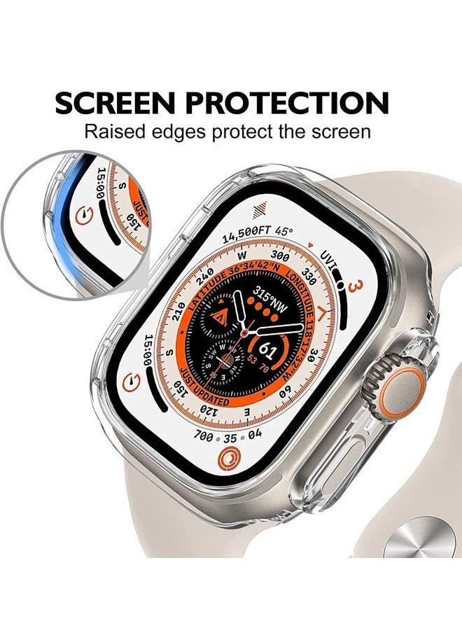 Rock Pow - Rock Pow Compatible with Apple Watch Ultra 49mm Screen Protector Case Soft Soft Plated TPU All Around Scratch-Proof Screen Protector Cover Shockproof case for Apple Watch Ultra 49mm (Clear) - Image 1
