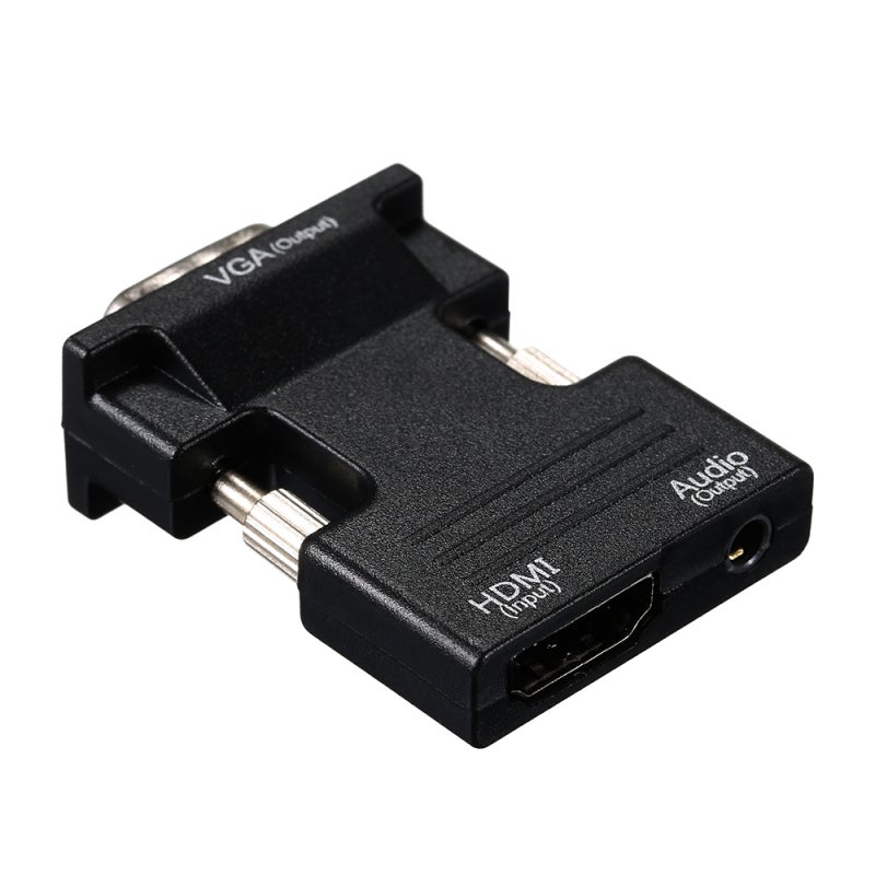 HDMI VGA Adapter Black 1920*1080 High Resolution - 3.5mm Audio Output Anti-Oxidation Interface Portable Video Converter for Office Conference Home Display Use - Image 5