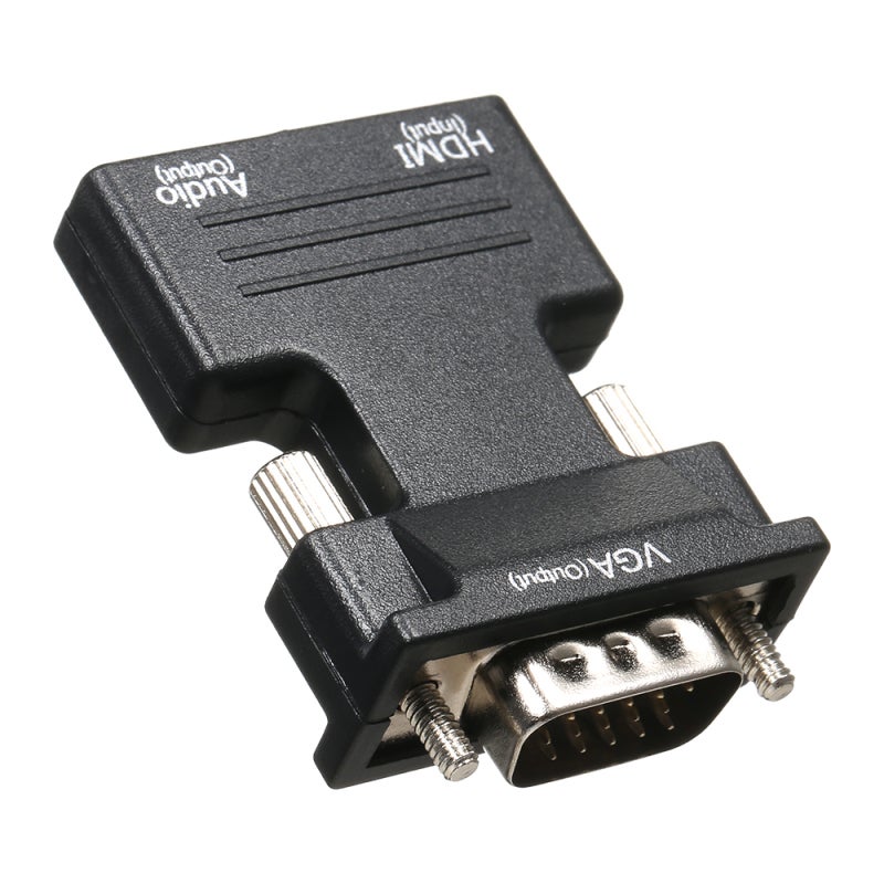 HDMI VGA Adapter Black 1920*1080 High Resolution - 3.5mm Audio Output Anti-Oxidation Interface Portable Video Converter for Office Conference Home Display Use - Image 3