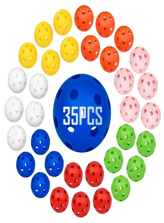 CasCartCade 35 Pack Practice Golf Balls Limited Flight Plastic Golf Balls 42mm Practice Golf Balls for Backyard Golf Training Balls for Swing Practice, Airflow Hollow (Multiple Colors) (Multiple) - Image 1