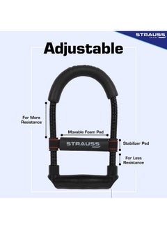 STRAUSS Wrist/Forearm Strengthener |Improves Grip Strength |Arm Exercise Equipment For Forearm Workout |Adjustable Resistance |Hand And Wrist Strength Trainer|Ideal For Athletes And Musicians, (Black)  - Image 4