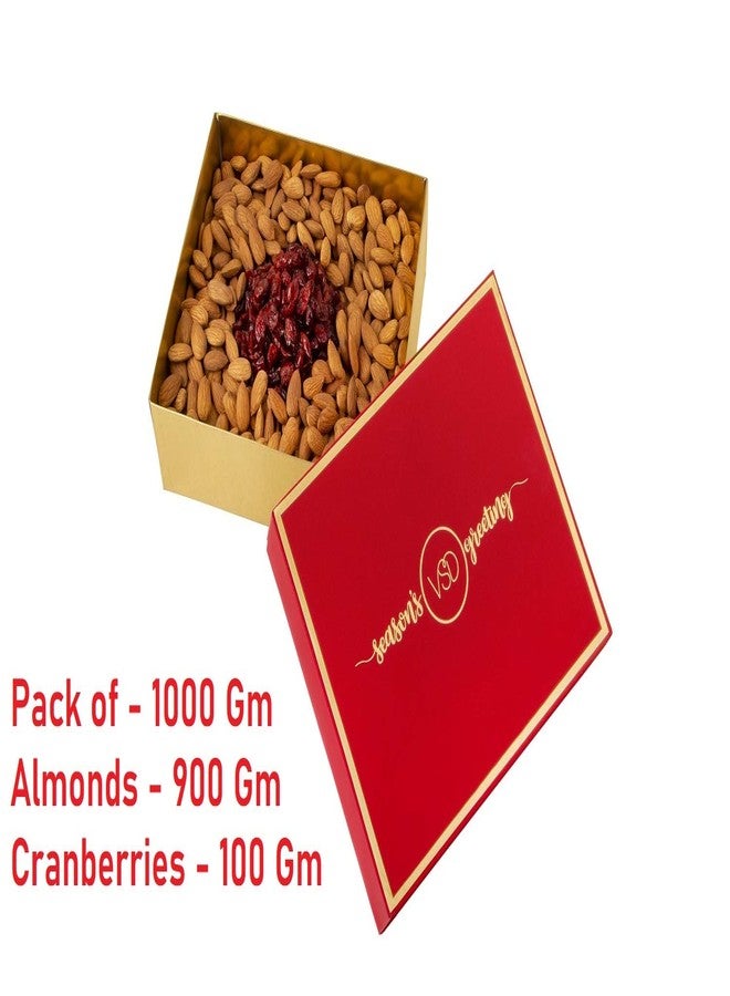 VSD Festive Dry Fruits Special Celebrations Combo of 100g Cranberries & 900g Almonds - Premium Dry Fruits Combo - Diwali Corporate Gifts Hamper - Image 3