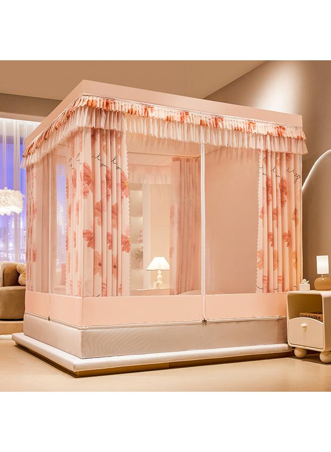 Bluejw 360-degree Anti-mosquito Integrated Shading Anti-fall Mosquito Net Three-door Baking Varnish Bracket Encryption Net Yarn Back To The Bottom Square Net - Image 1