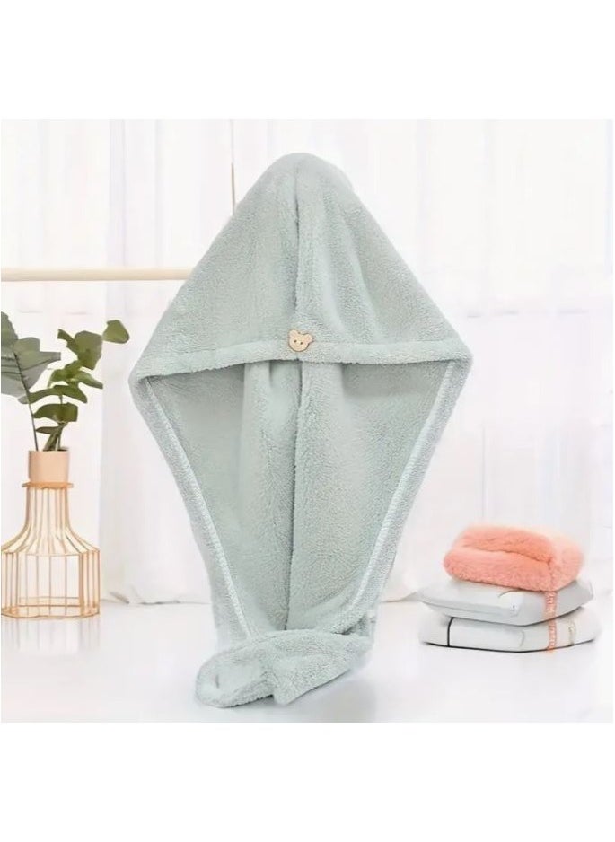 Generic gem Microfiber Hair Towel for Curly Hair Turbans for Wet Hair Drying Towels Fast Dry Hair Wrap for Women 26 Inch10 Inch - Green  - Image 2