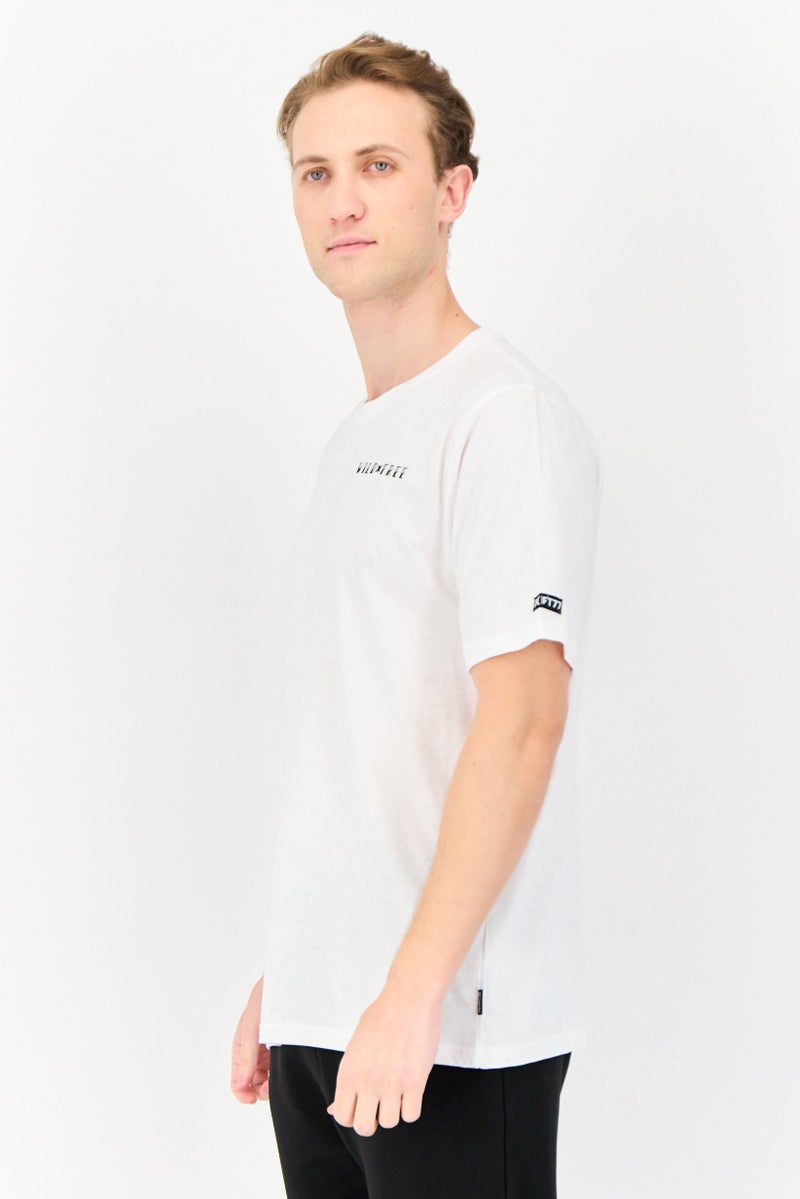 Hurley Men Sportswear Fit Short Sleeves Outdoor T-shirt, White  - Image 2