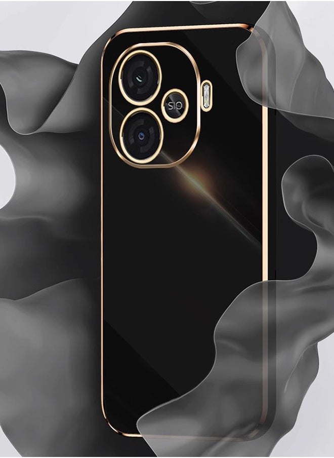 Back Case Cover for iQOO Z9 5G Back Cover | Gold Electroplating Chrome | Raised Edges | Super Soft-Touch | Bumper Back Case for iQOO Z9 5G