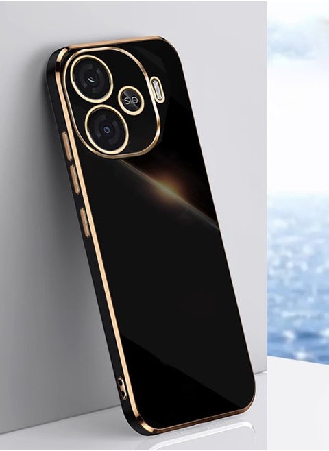 Back Case Cover for iQOO Z9 5G Back Cover | Gold Electroplating Chrome | Raised Edges | Super Soft-Touch | Bumper Back Case for iQOO Z9 5G