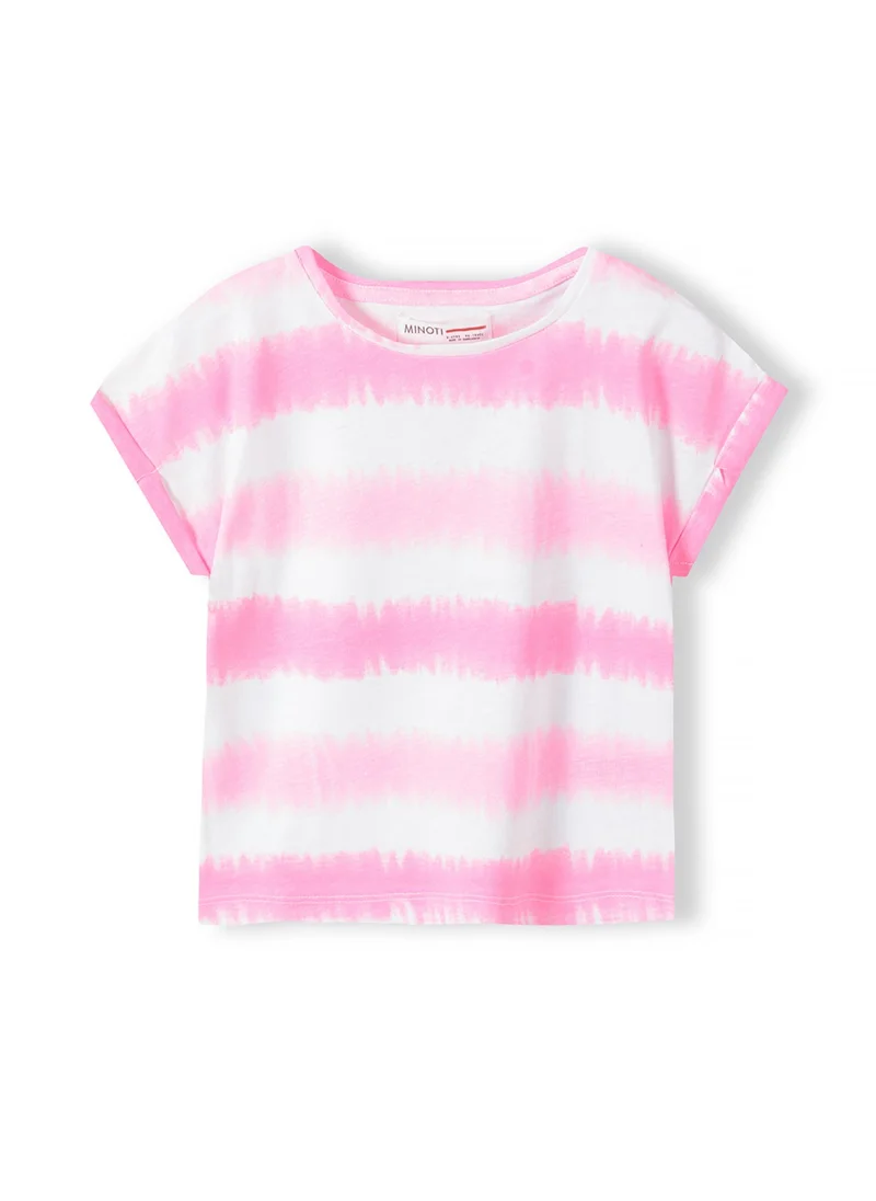 MINOTI Kids Girls Rolled sleeve T-shirt with print