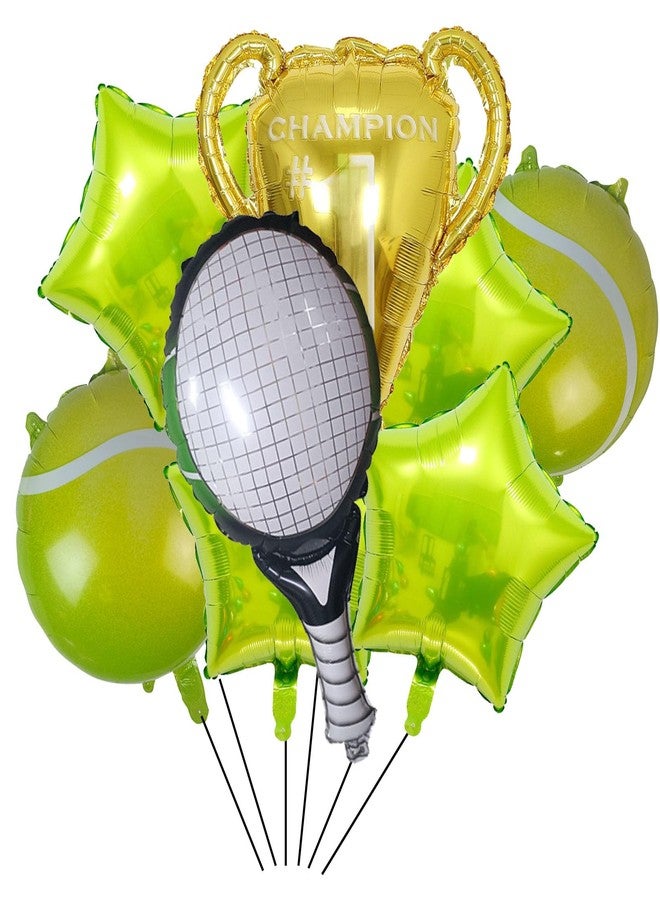 CSTYWC 8PCS Tennis Ball Foil Balloons Golden Trophy Mylar Balloons Green Star Balloons Tennis Party Balloons for Sports Tennis Themed Party Decorations Supplies - Image 2
