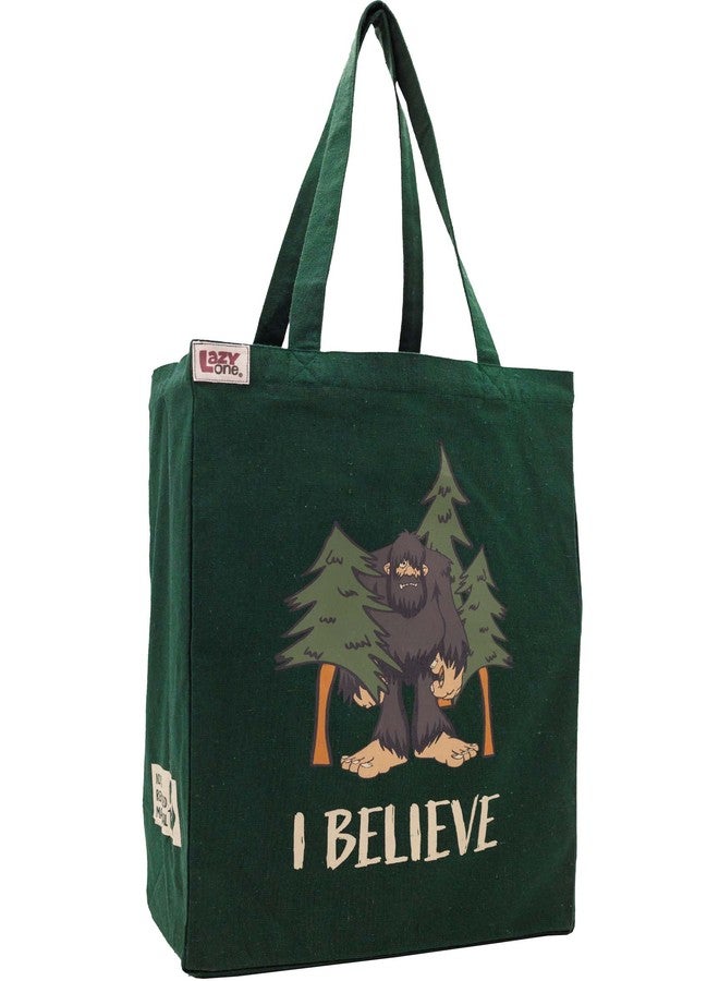 Lazy One Canvas Tote Bag, Novelty Tote Bag for Women and Men, Reusable Shopping Bags, Perfect for Shopping, Travel and Work (Bigfoot) - Image 1
