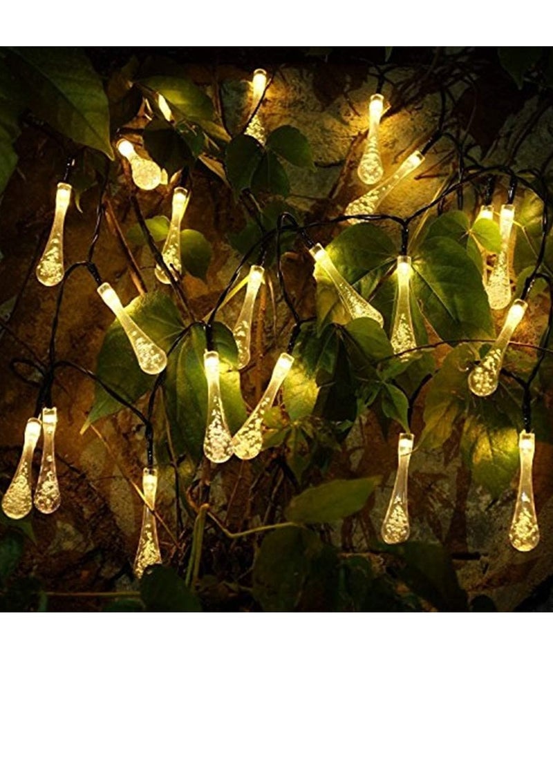 PAMEER Water Droplet Bulbs String Light 3mtr 20 LED Warm White Battery Powered LEDs Strip Lights for Christmas EID Ramadan Birthday Wedding Party Indoor Outdoor Home Decoration Lights Waterproof LED String  - Image 4