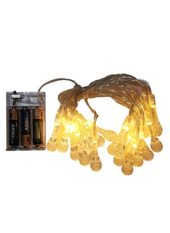 PAMEER Water Droplet Bulbs String Light 3mtr 20 LED Warm White Battery Powered LEDs Strip Lights for Christmas EID Ramadan Birthday Wedding Party Indoor Outdoor Home Decoration Lights Waterproof LED String  - Image 2
