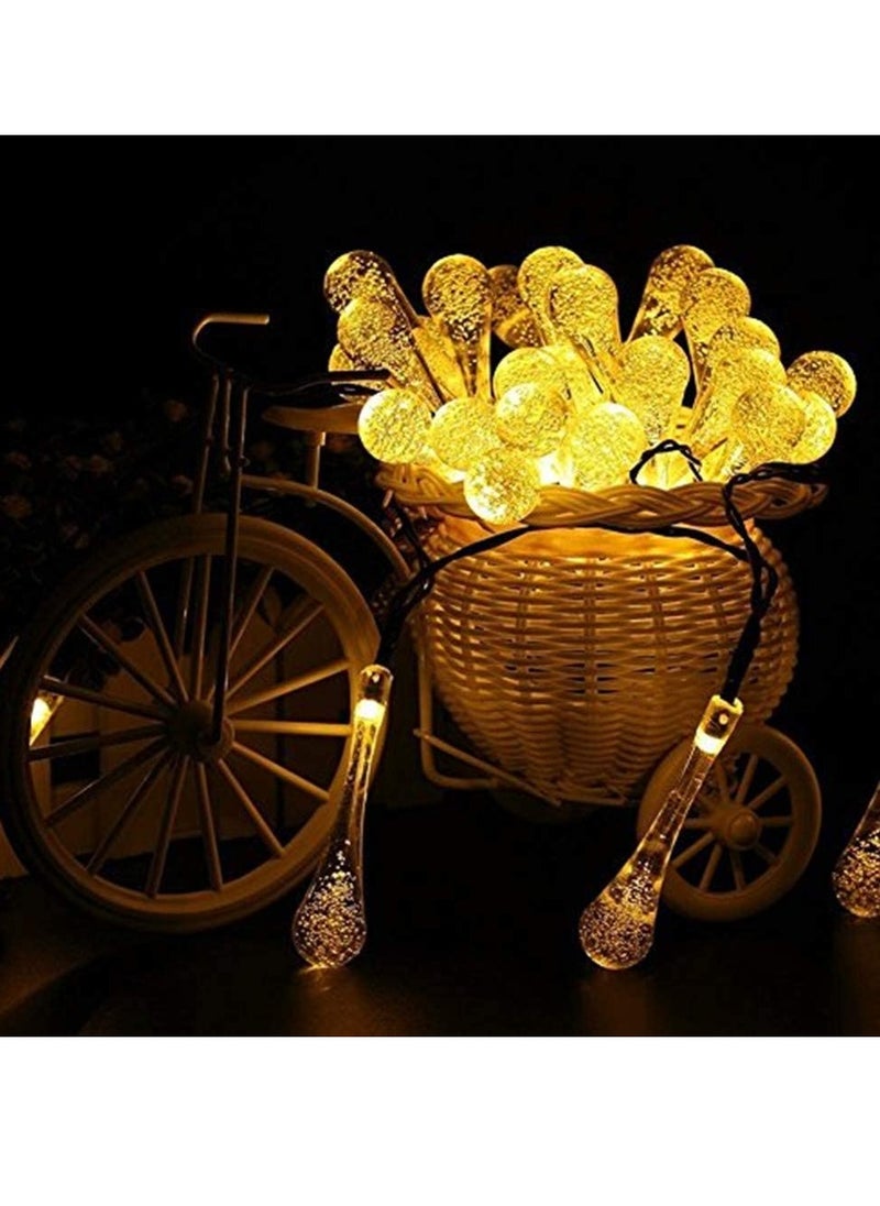 PAMEER Water Droplet Bulbs String Light 3mtr 20 LED Warm White Battery Powered LEDs Strip Lights for Christmas EID Ramadan Birthday Wedding Party Indoor Outdoor Home Decoration Lights Waterproof LED String  - Image 5