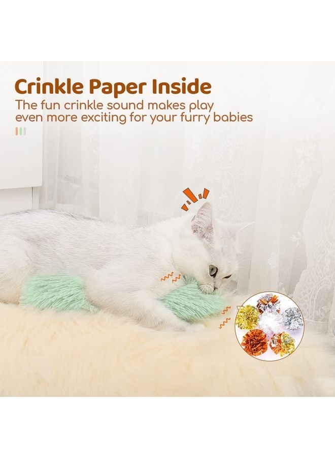 MOWKIT Cat Toys Pillows, 3 Pack, Soft and Durable Crinkle Sound with Catnip Inside, Interactive Indoor Kitten Kicker, Promotes Kitty Exercise - Image 4