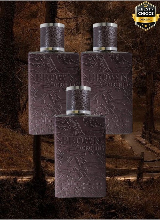 BROWN ORCHID 3 Pieces Brown Orchid Perfume 80ml EDP  - Image 1