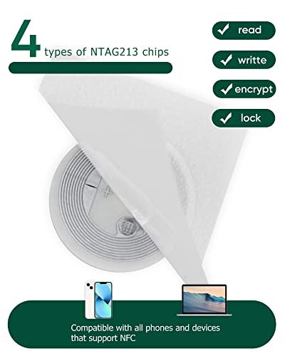 FONGWAH NFC NTAG213 Stickers/Tag/Adhesive Label 137 Bytes Programmalbe Fast Read/Write/Lock Compatible with All NFC-Enabled Smartphones and Devices (50) - Image 2