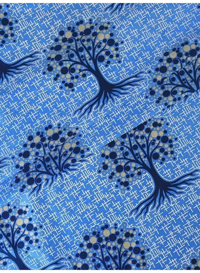 Cortina 1 Piece Floral Design Panel Eyelet Polyester Door Curtain - 7-Feet, Blue