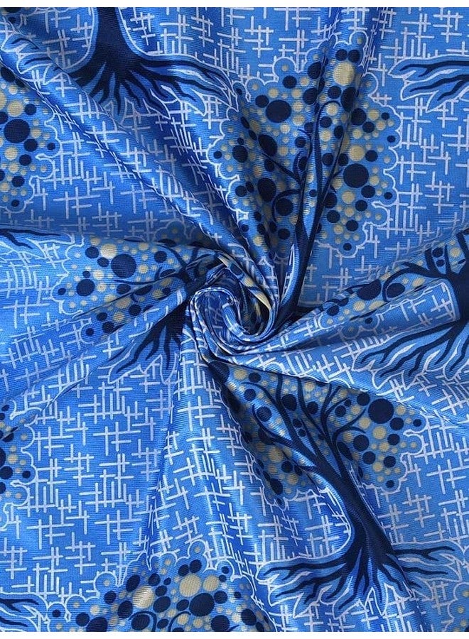 Cortina 1 Piece Floral Design Panel Eyelet Polyester Door Curtain - 7-Feet, Blue