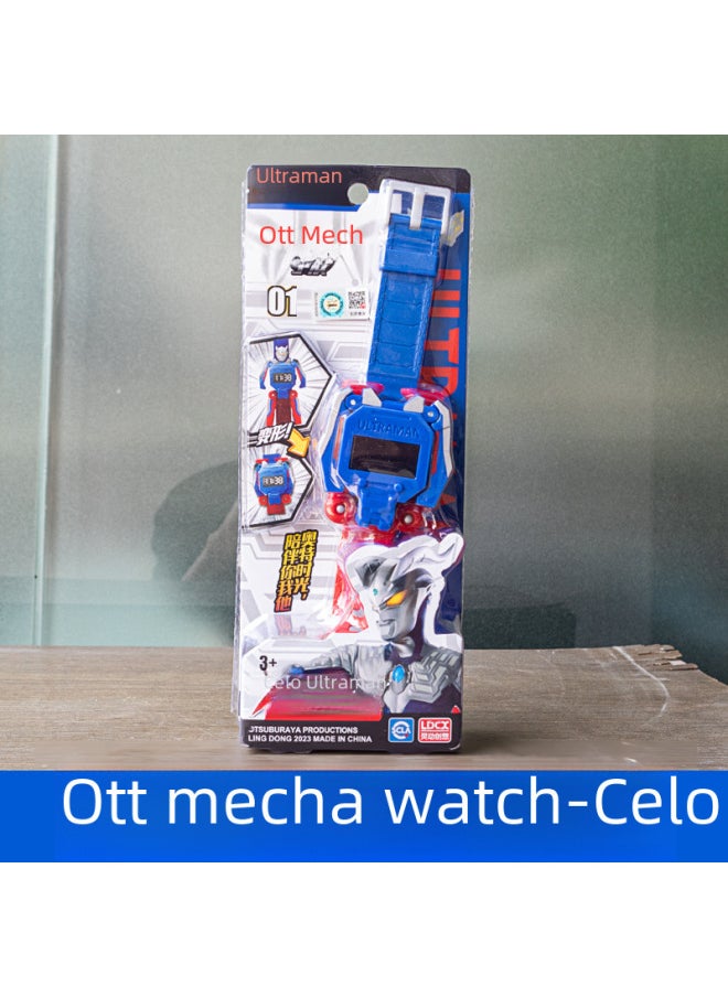 Generic - Children's Watch Ultraman Toy Boy Baby Electronic Deformation Dekai Selodiga Kindergarten 3 Years Old 6 Women-Color:Snap Ring-litga Ultraman - Image 1