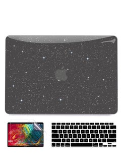 Glitter Case for MacBook Air 15 inch Case 2023 Released A2941 with M2 Chip and 2024 Release A3114 with M3 Chip, Laptop Hard Shell Cases &Keyboard Cover for 15 inch MacBook Air Case, Sparkly  Black