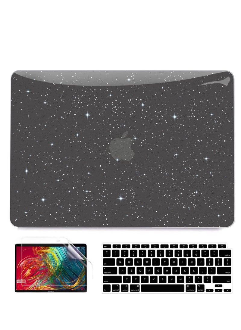 Generic - Glitter Case for MacBook Air 15 inch Case 2023 Released A2941 with M2 Chip and 2024 Release A3114 with M3 Chip, Laptop Hard Shell Cases &Keyboard Cover for 15 inch MacBook Air Case, Sparkly  Black - Image 1