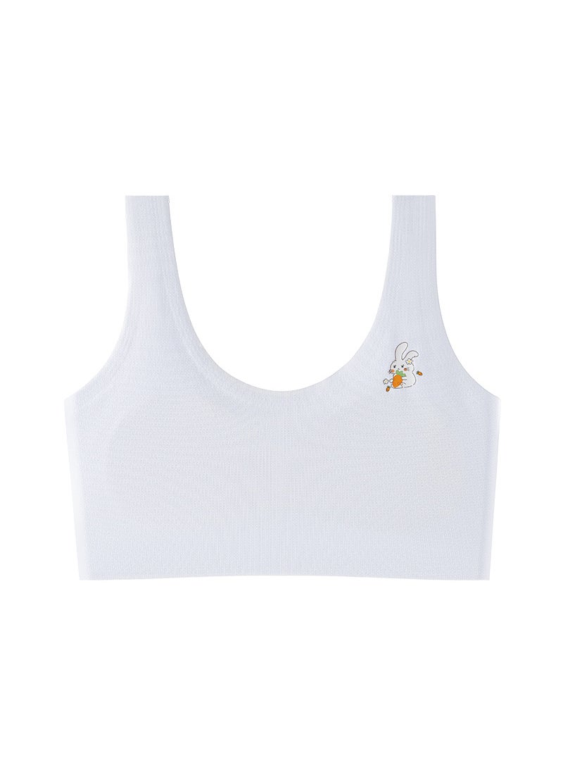 Generic - Pure Cotton Vest For Girls Childrens Bra Developmental Period Middle School Student Underwear 10-13-15 Years Old Tube Top White - Image 1
