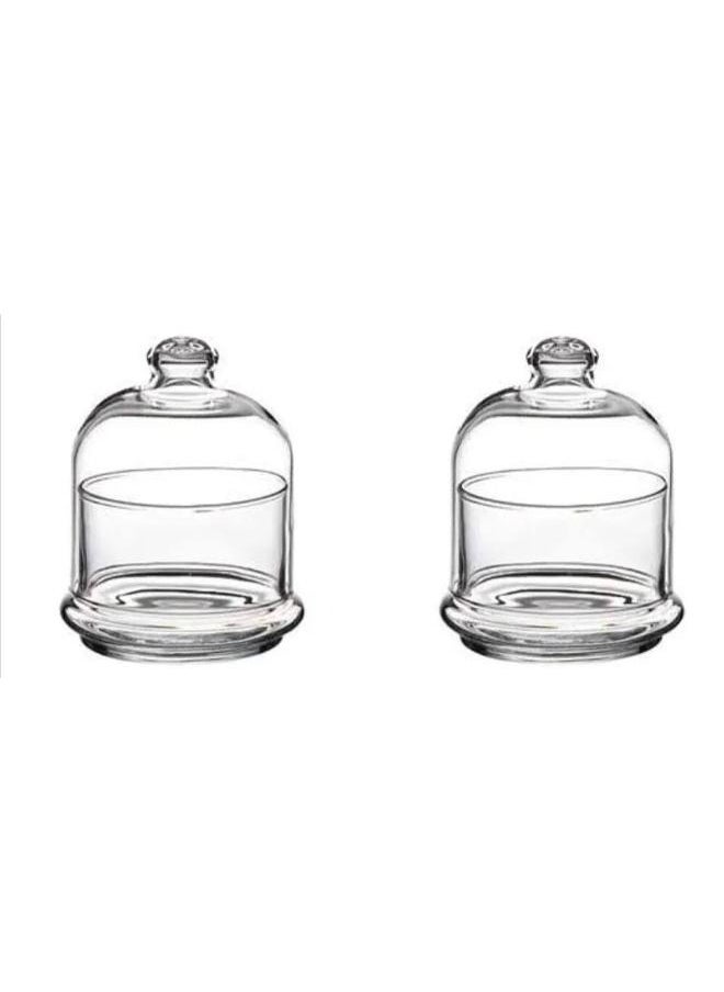 Diamond Glass Bowl For Preserving And Serving Food, 2 Pieces  - Image 2