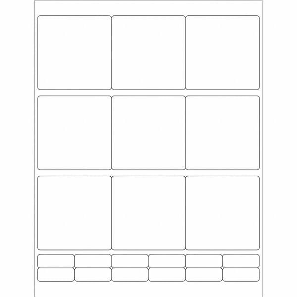 Tape Logic 2 3/4 x 2 3/4" White Rectangle Laser Labels - Image 1