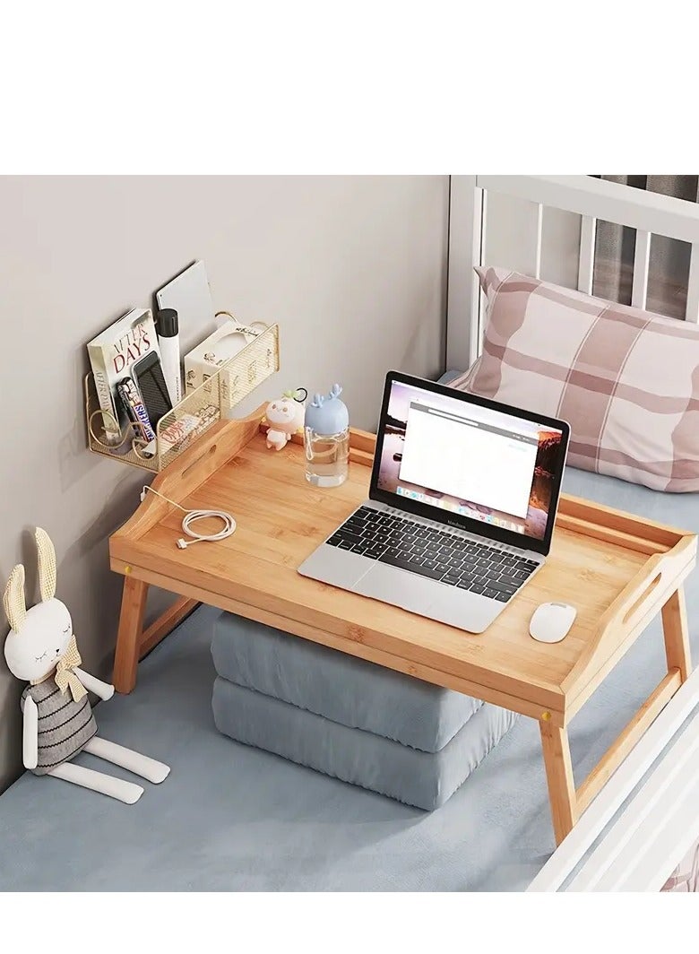 Folding bed leg tray table with handle, sofa dining and breakfast tray, multifunctional tray table, suitable for camping, dormitory, family sofa, bed, catering and work  - Image 1