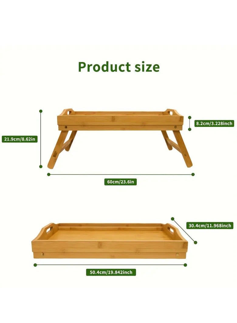 Folding bed leg tray table with handle, sofa dining and breakfast tray, multifunctional tray table, suitable for camping, dormitory, family sofa, bed, catering and work  - Image 2