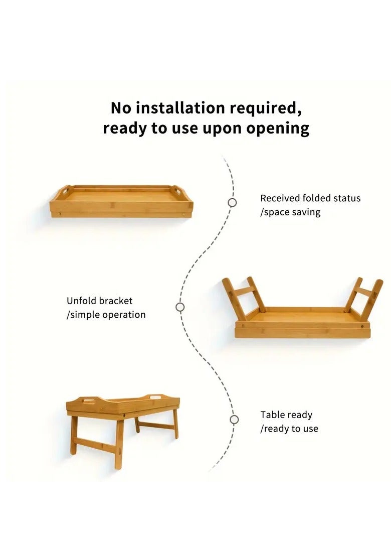 Folding bed leg tray table with handle, sofa dining and breakfast tray, multifunctional tray table, suitable for camping, dormitory, family sofa, bed, catering and work  - Image 3