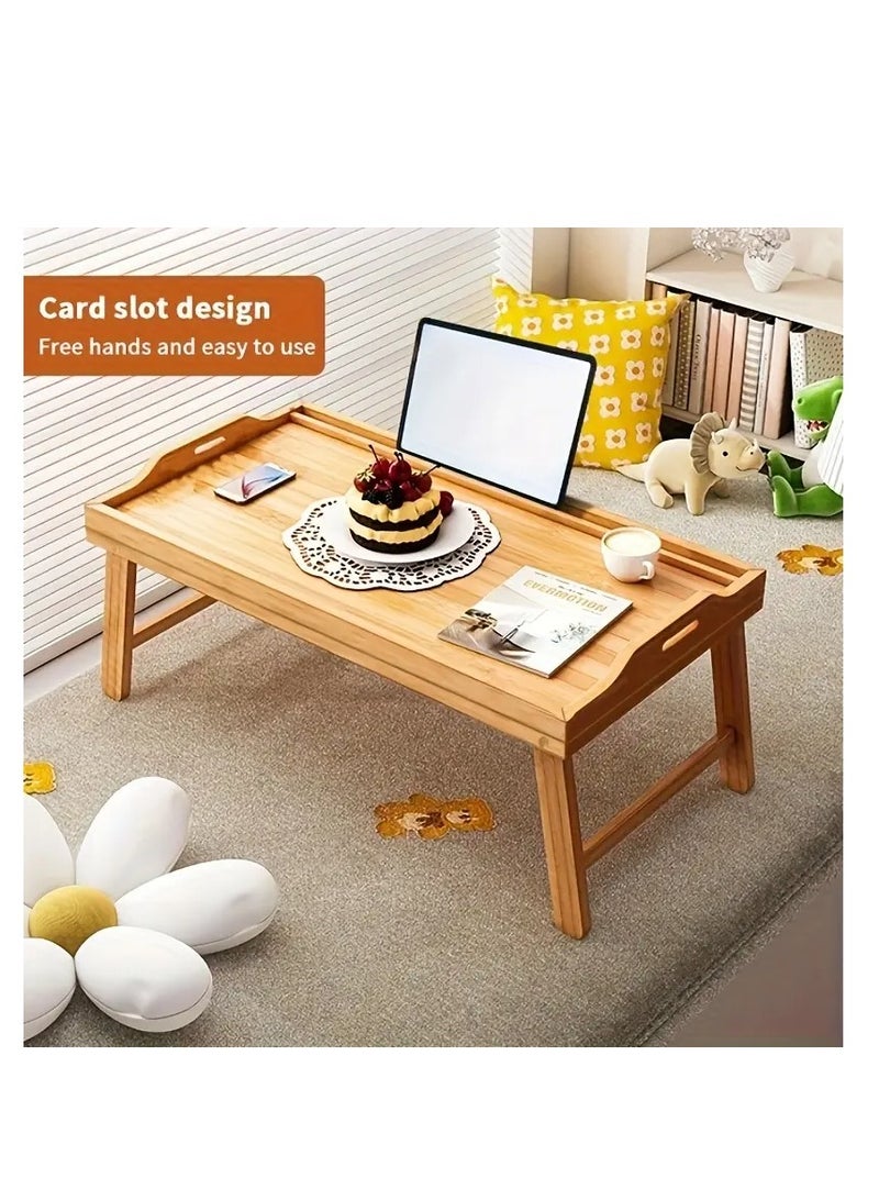 Folding bed leg tray table with handle, sofa dining and breakfast tray, multifunctional tray table, suitable for camping, dormitory, family sofa, bed, catering and work  - Image 4