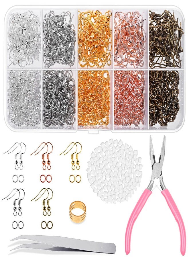 Audab Earring Hooks, Audab 1400pcs Making Kit with 200pcs Ear Ring 1000pcs Jump Rings, Backs and Jewelry Pliers for Supplies Findings - Image 1