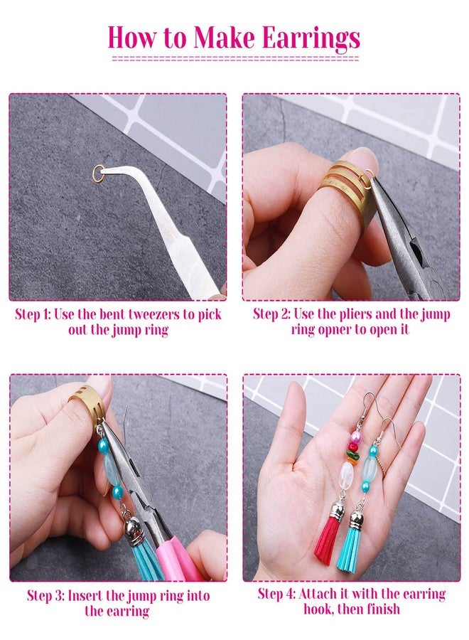 Audab Earring Hooks, Audab 1400pcs Making Kit with 200pcs Ear Ring 1000pcs Jump Rings, Backs and Jewelry Pliers for Supplies Findings - Image 5