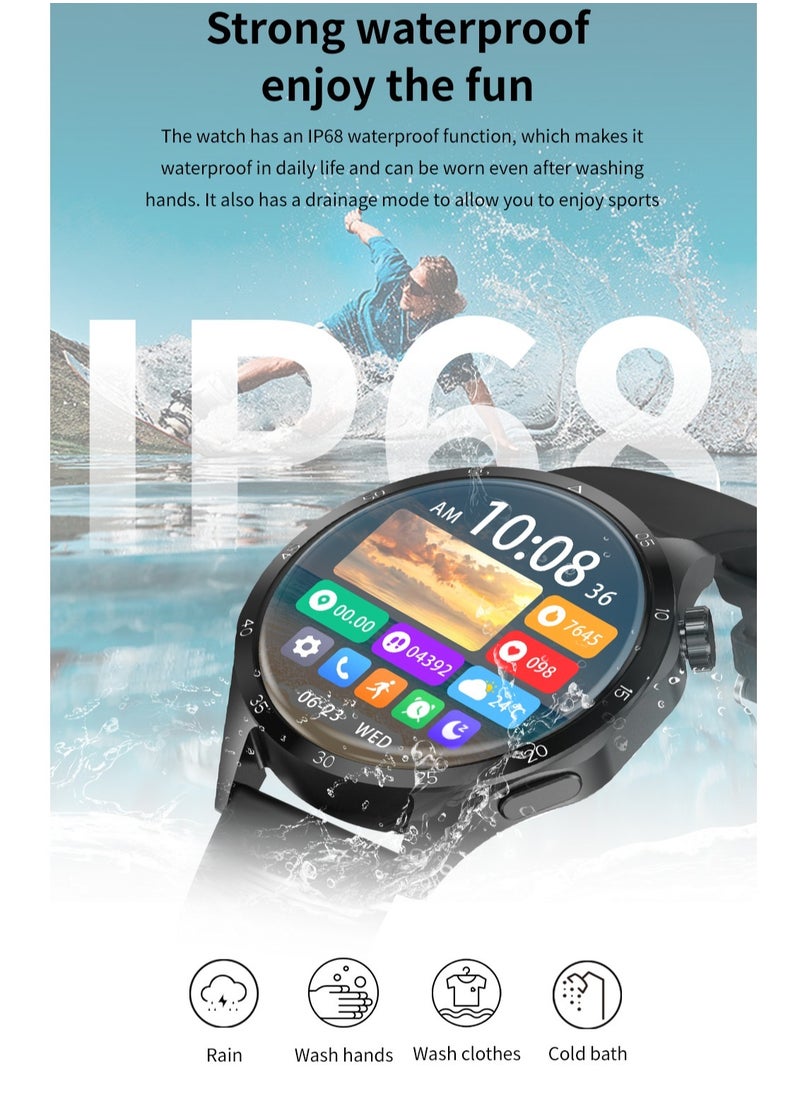 AROAQ - GT4 Pro Smart Watch Men IP68 NFC  AMOLED 360*360 HD Screen Heart Rate Bluetooth Call SmartWatch - Image 1