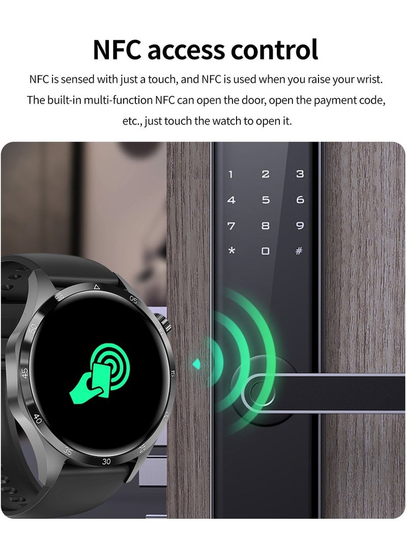 AROAQ - GT4 Pro Smart Watch Men IP68 NFC  AMOLED 360*360 HD Screen Heart Rate Bluetooth Call SmartWatch - Image 1