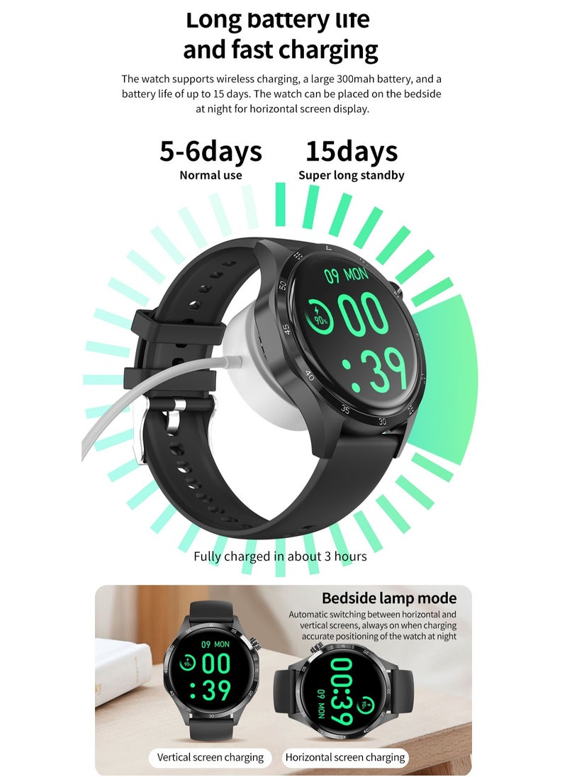 AROAQ - GT4 Pro Smart Watch Men IP68 NFC  AMOLED 360*360 HD Screen Heart Rate Bluetooth Call SmartWatch - Image 1