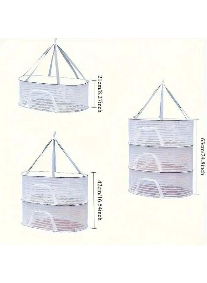 Foldable Hanging Drying Rack With Zipper Multi Purpose Outdoor Net For Herbs Fruits Vegetables - Image 5