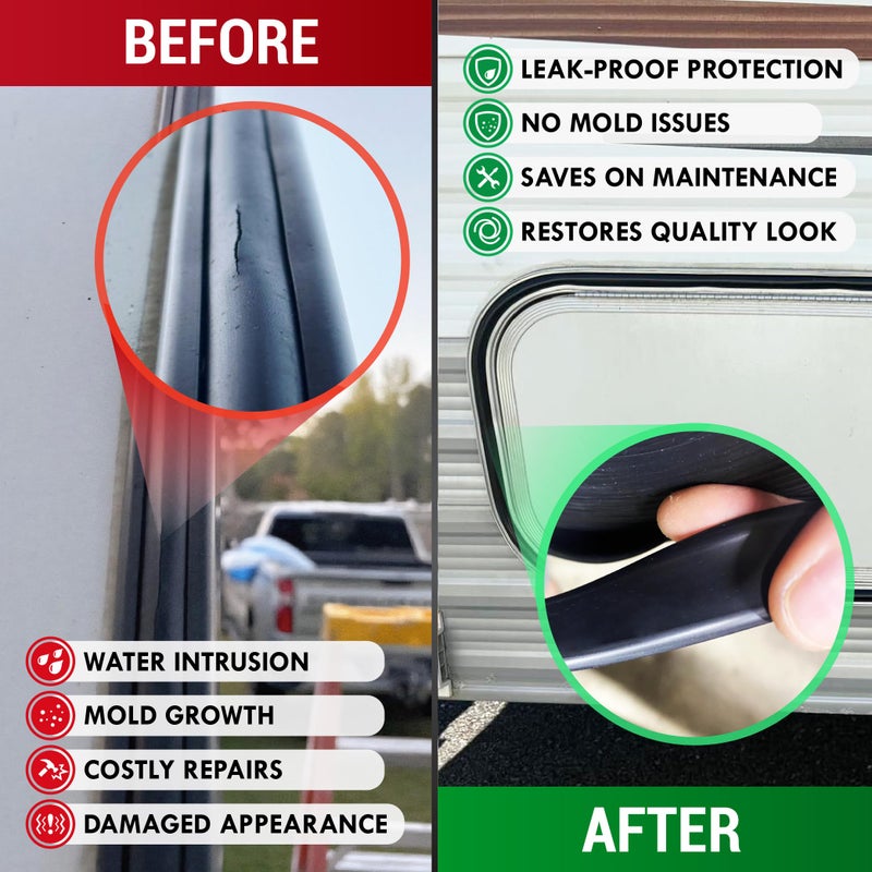 LATCH.IT 1-inch RV Trim Molding Insert White | 100-Foot RV Weather Stripping Exterior | Camper Trim Molding Exterior | UV-Resistant & Flexible RV Weather Stripping Exterior DIYers! - Image 5