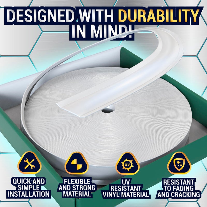 LATCH.IT 1-inch RV Trim Molding Insert White | 100-Foot RV Weather Stripping Exterior | Camper Trim Molding Exterior | UV-Resistant & Flexible RV Weather Stripping Exterior DIYers! - Image 3