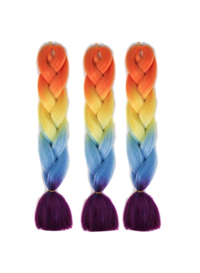 NIBEMINENT 3-Piece African Braids Hair Extension Multicolour 60cm