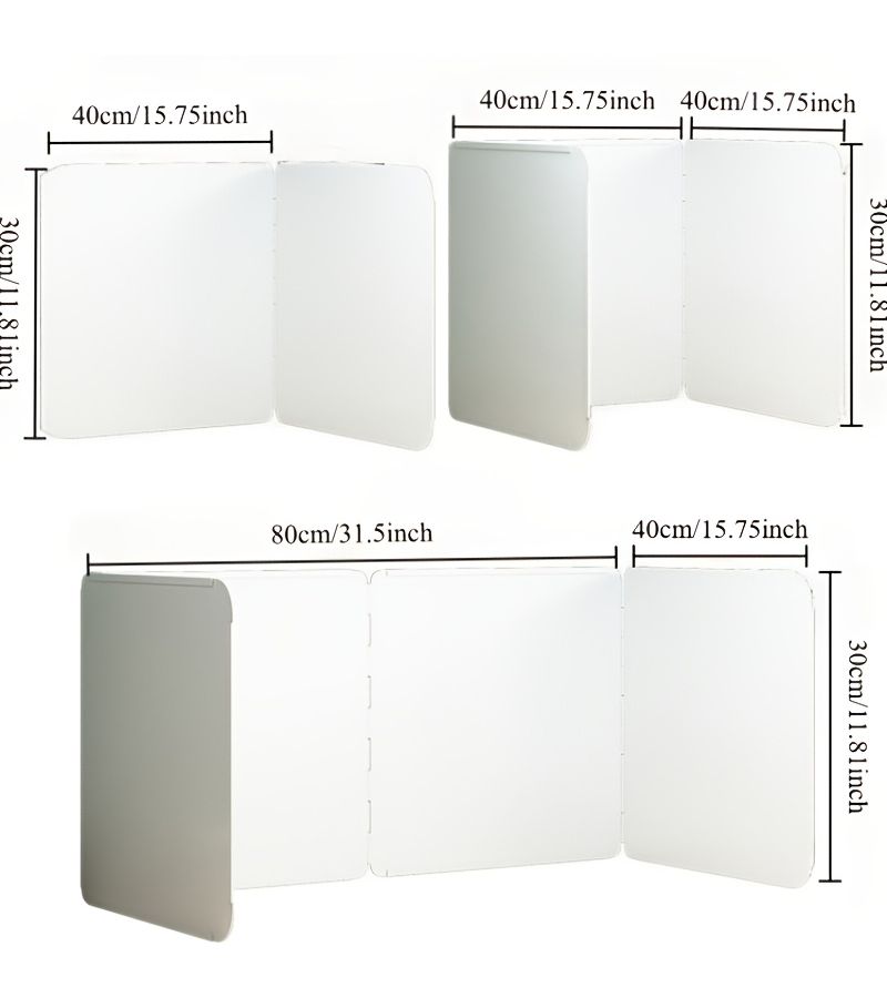 4 Fold Stainless Steel Stove Splatter Guard High Temperature Resistant Easy Clean Oil Splash Prevention Panel - Image 3