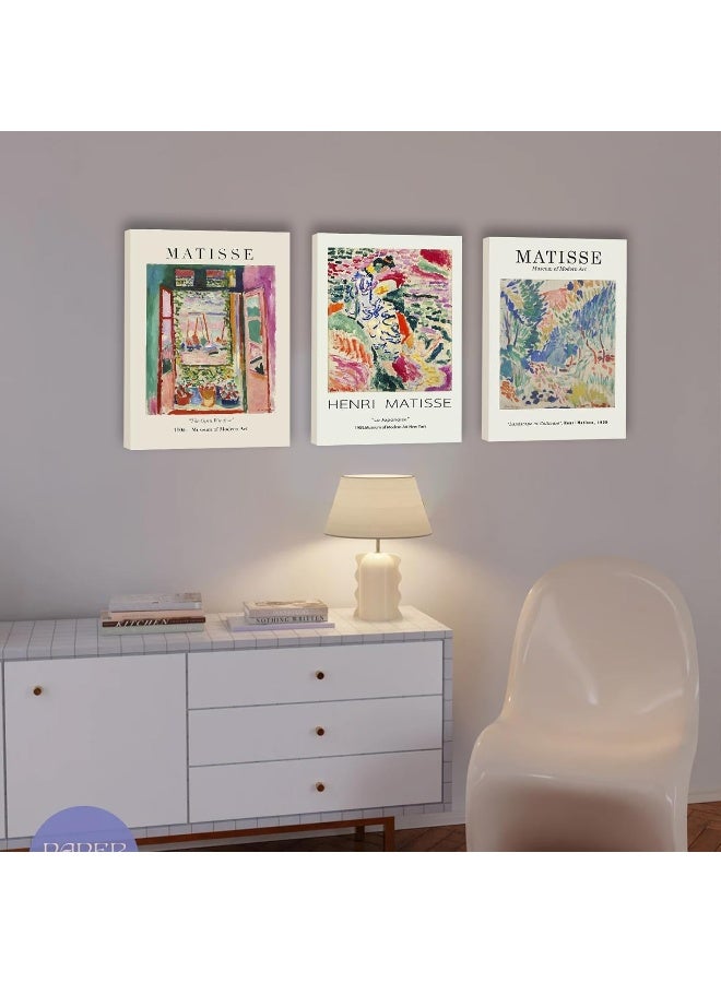 KBKBART Matisse Wall Art Framed, Set of 3 Matisse Poster for Aesthetic Room Decor, Abstract Henri Matisse Print Painting Framed Canvas Wall Art for Bedroom, Bathroom, Living Room Neutral Vintage Wall - Image 4