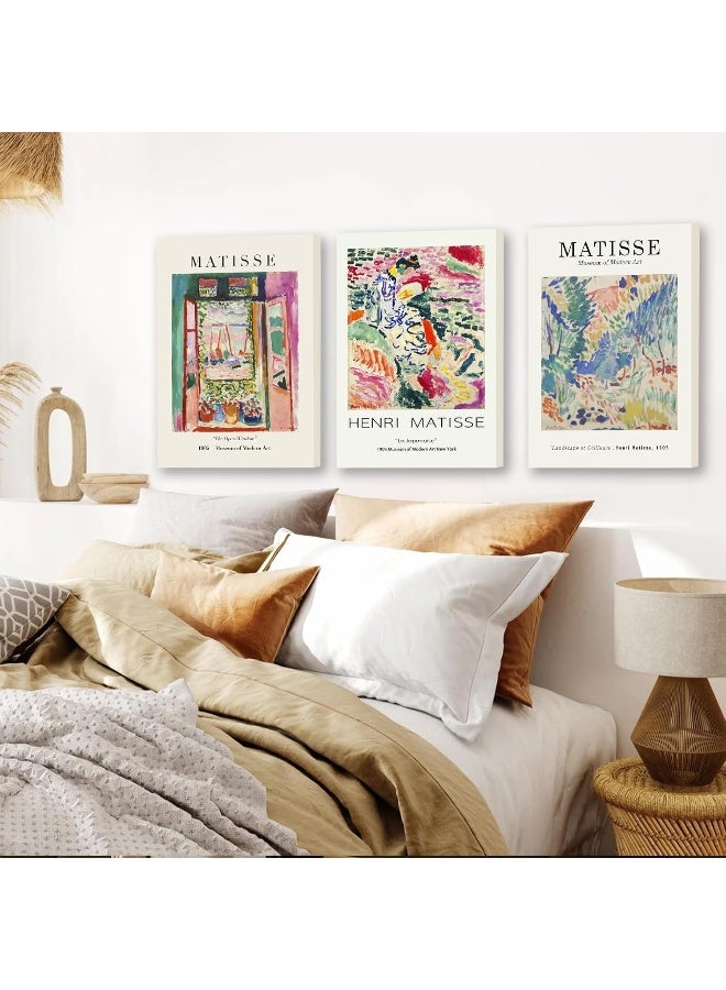 KBKBART Matisse Wall Art Framed, Set of 3 Matisse Poster for Aesthetic Room Decor, Abstract Henri Matisse Print Painting Framed Canvas Wall Art for Bedroom, Bathroom, Living Room Neutral Vintage Wall - Image 5