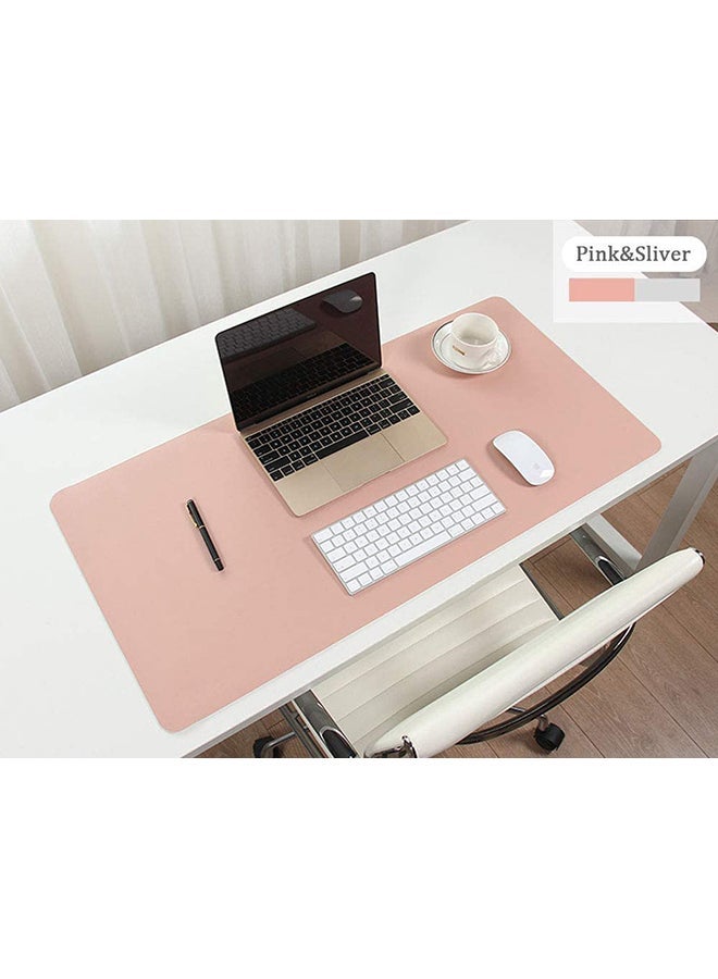 NIBEMINENT Non-Slip PU Leather Waterproof Desk Mouse Pad Protector Pink/White  - Image 4